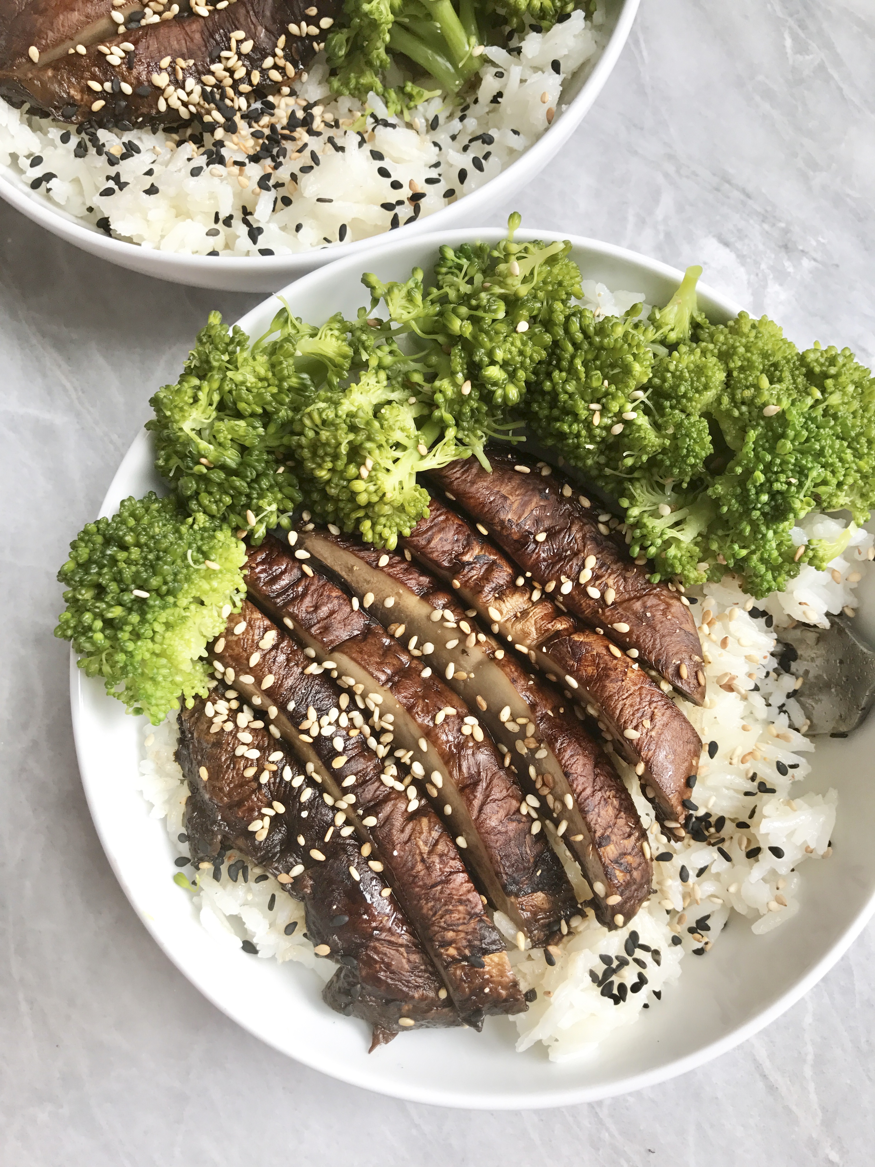 Portobello Mushroom “Steak” & Broccoli Rice Bowls