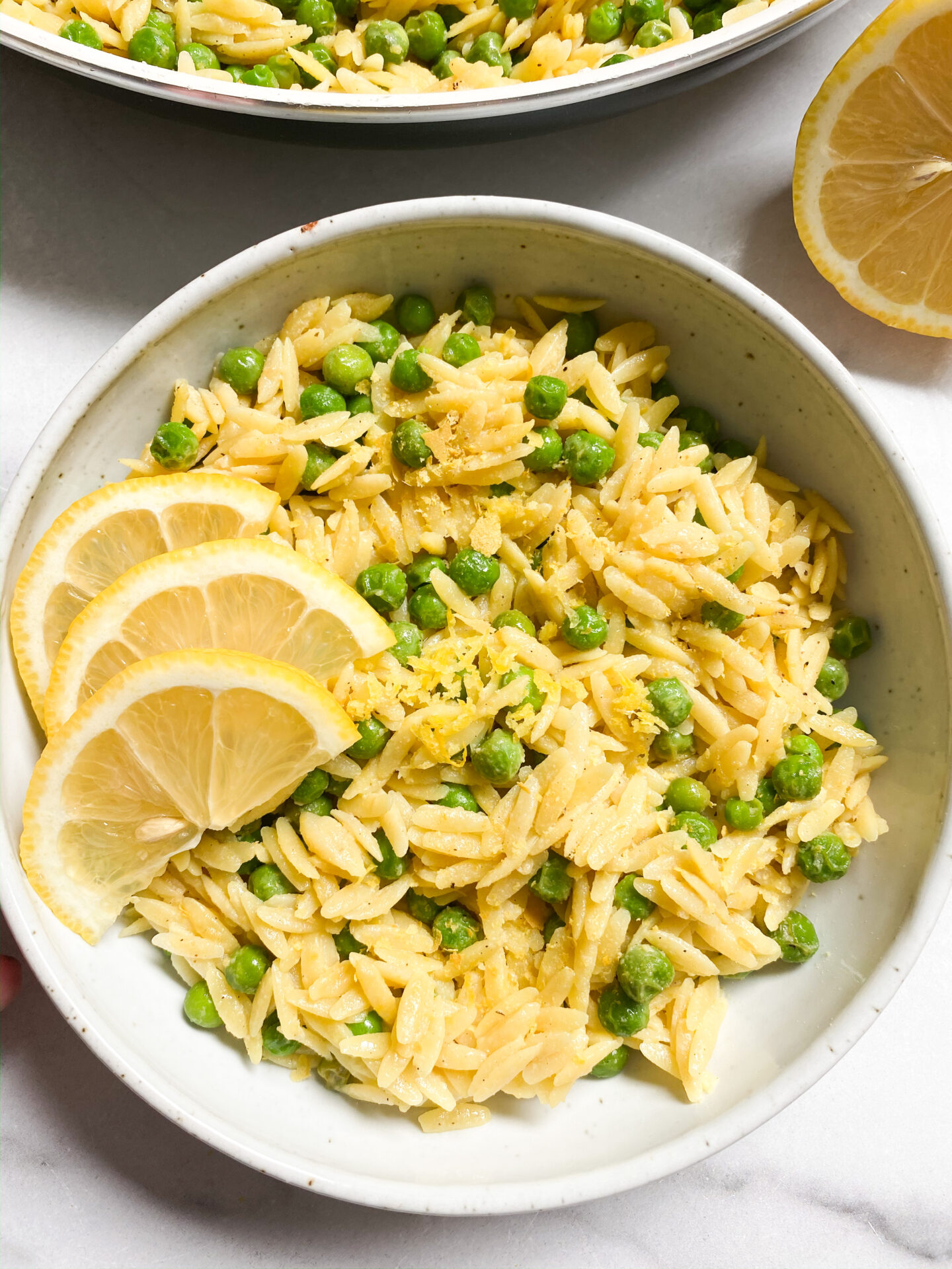 Easy Lemon Orzo & Peas Plant Based Jane