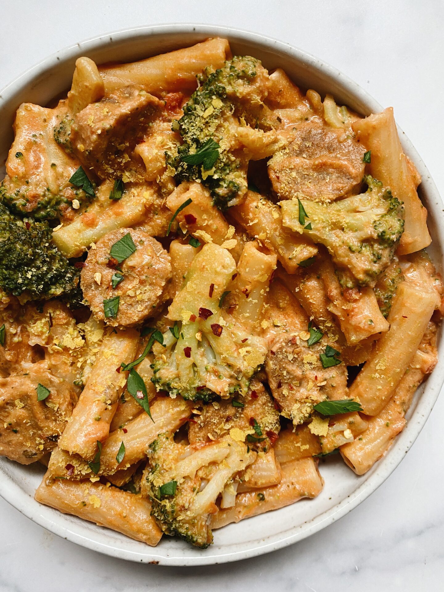 Creamy Sausage Pasta – Plant Based Jane