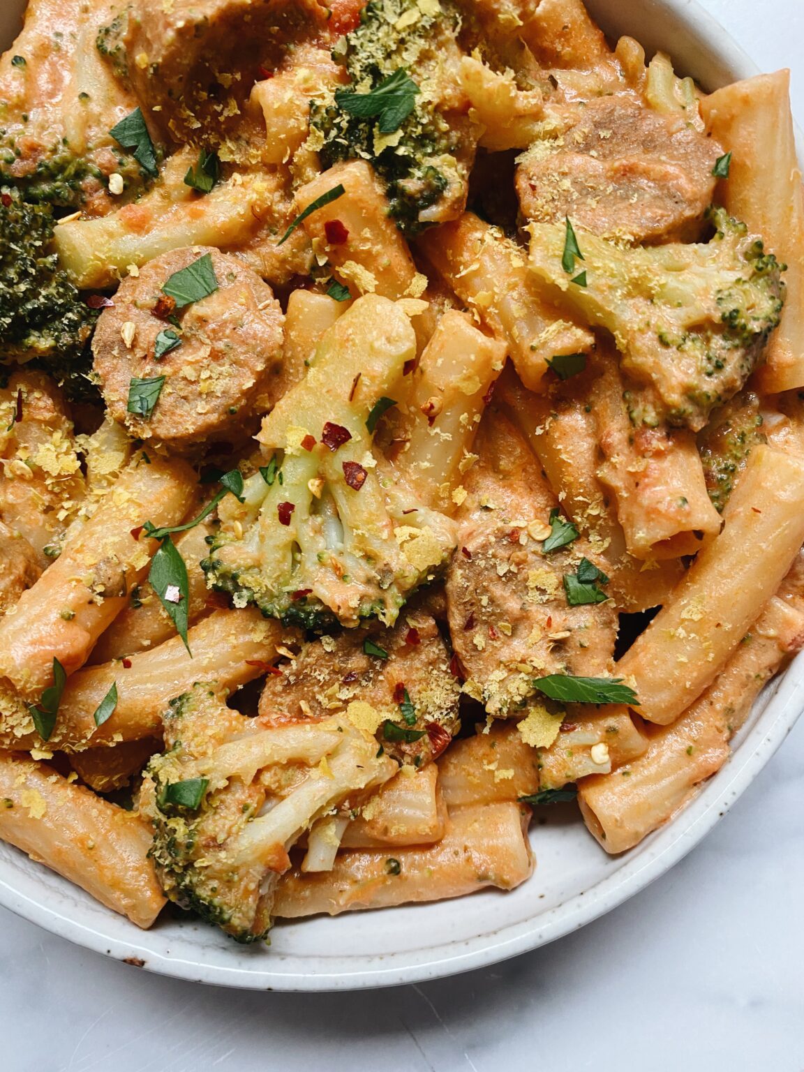 Creamy Sausage Pasta – Plant Based Jane